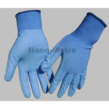 NMSAFETY ладони en388 4131 13г синий нейлон ладонь покрытием синий на водной основе ПУ перчатки рабочие